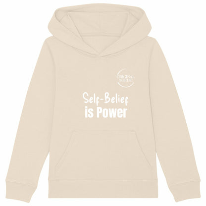 Kids Heavyweight hoodie, Self-belief is Power - front_ivory