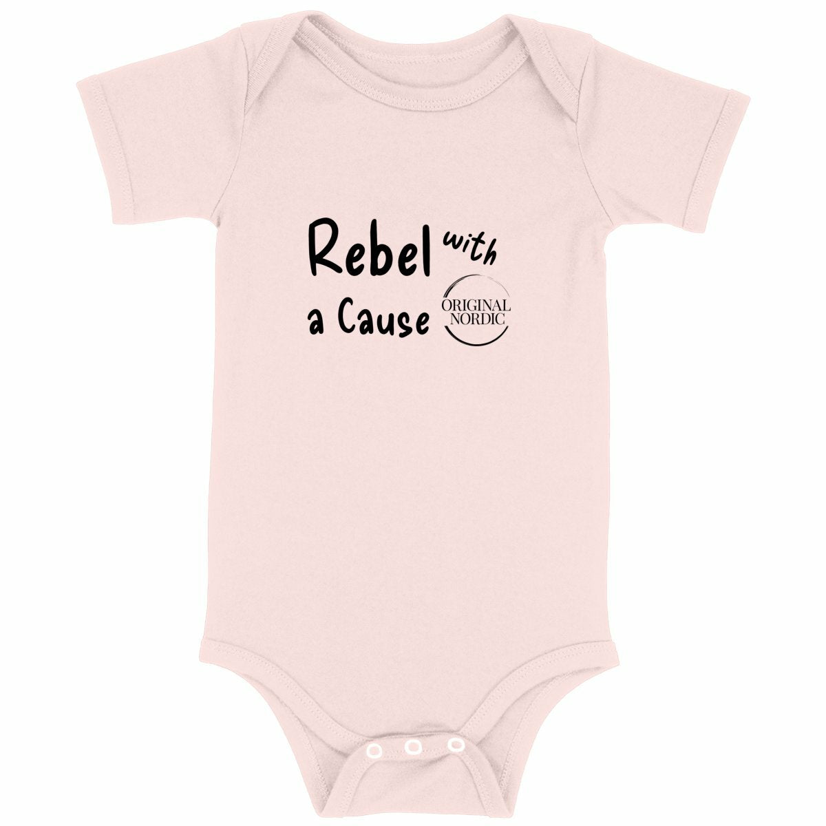 Baby Bodysuit, Rebel with a Cause - front_pink