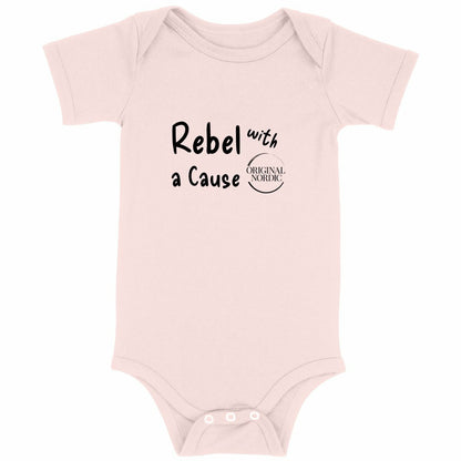 Baby Bodysuit, Rebel with a Cause - front_pink