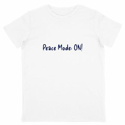 Lightweight kids T-shirt, Peace Mode: ON! - front_white