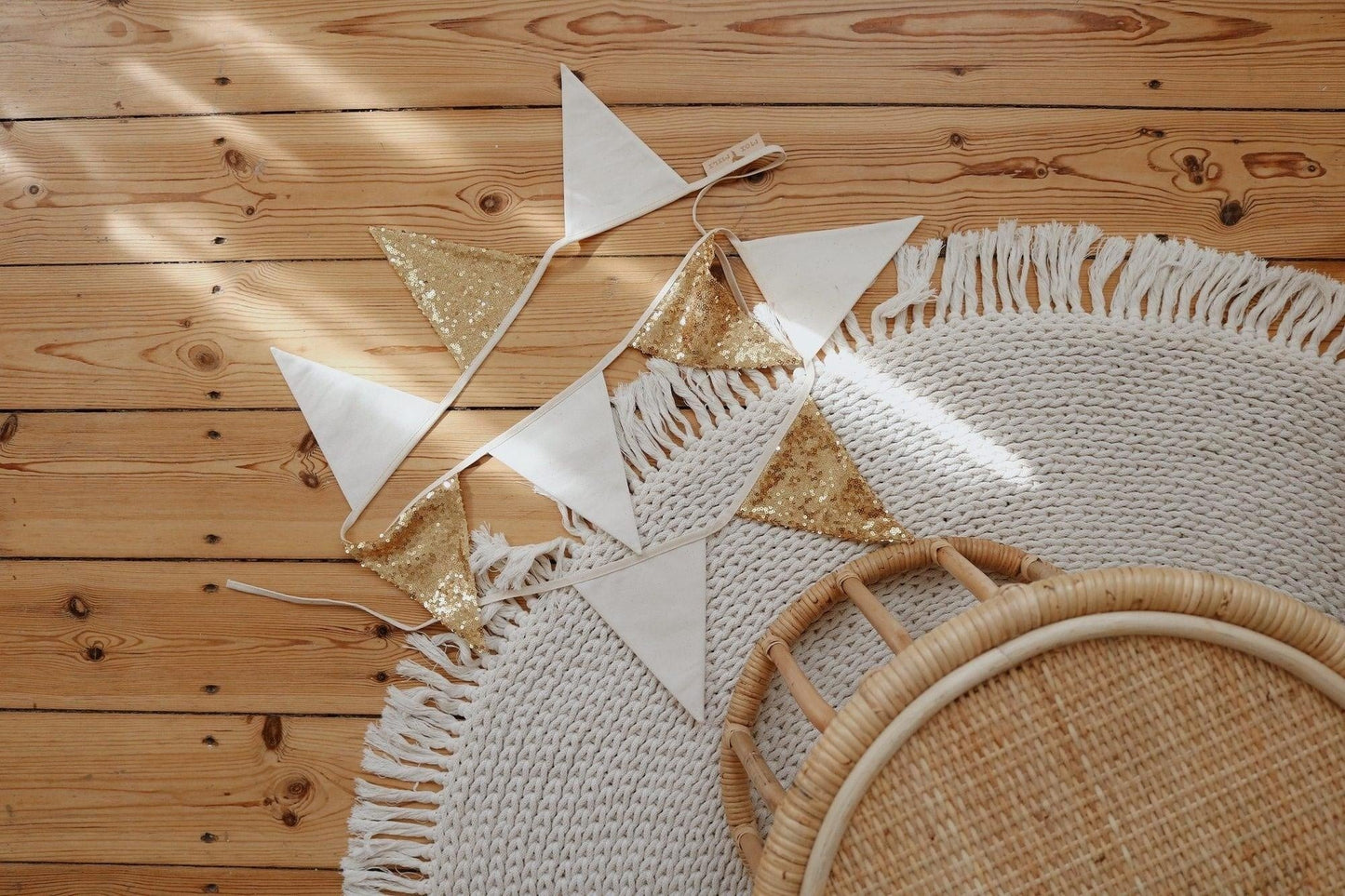 “Gold and Beige” Sequin Garland