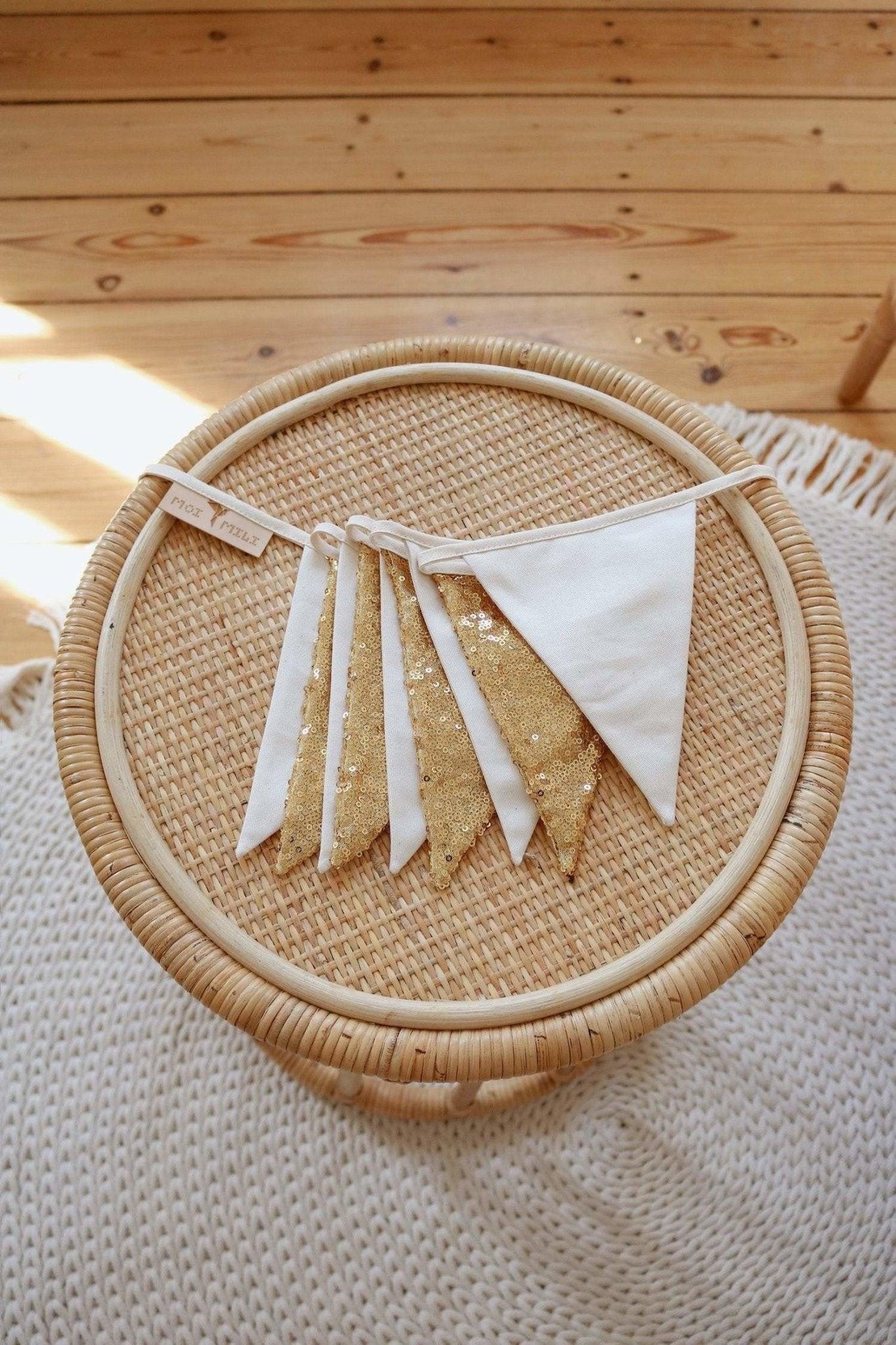 “Gold and Beige” Sequin Garland