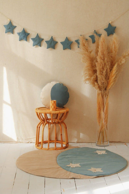 “Grey Mint Dust” Velvet Garland with Stars - Moi Mili