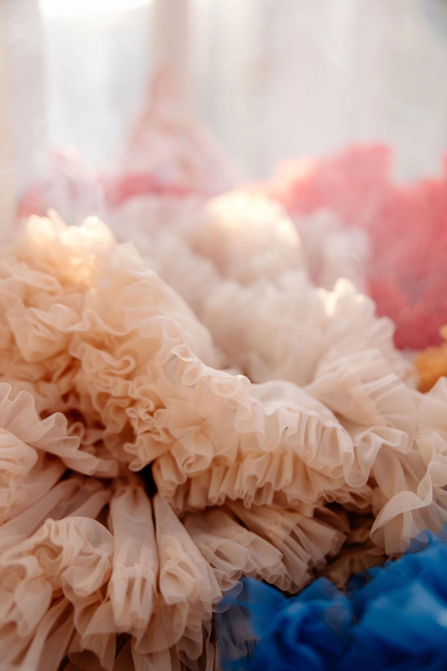 Rose Gold Tyl Nederdel med Flæser - Eventyr Kostume til Fødselsdagsfest