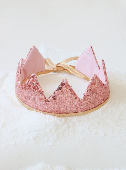 Pink Pailletter Eventyrkrone og Tryllestav Magisk Sæt