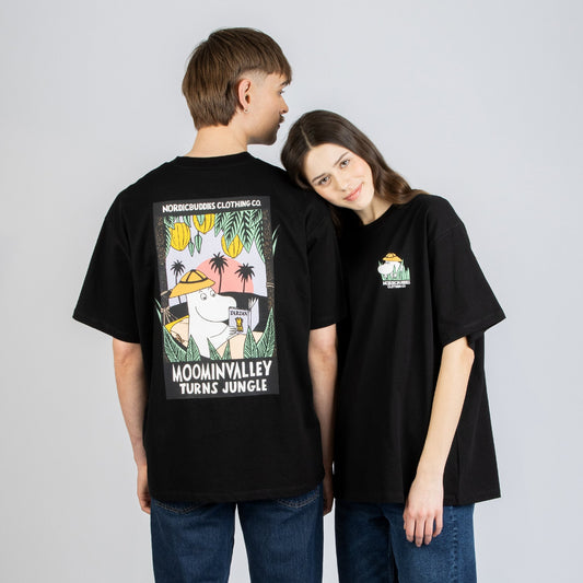 Moomin Jungle Heavy Unisex T-shirt - Black