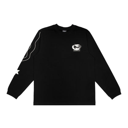 Novels Longsleeve Shirt With Cuffrib Unisex - Black