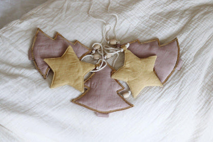 “Pink Christmas Tree” Linen Garland - Moi Mili