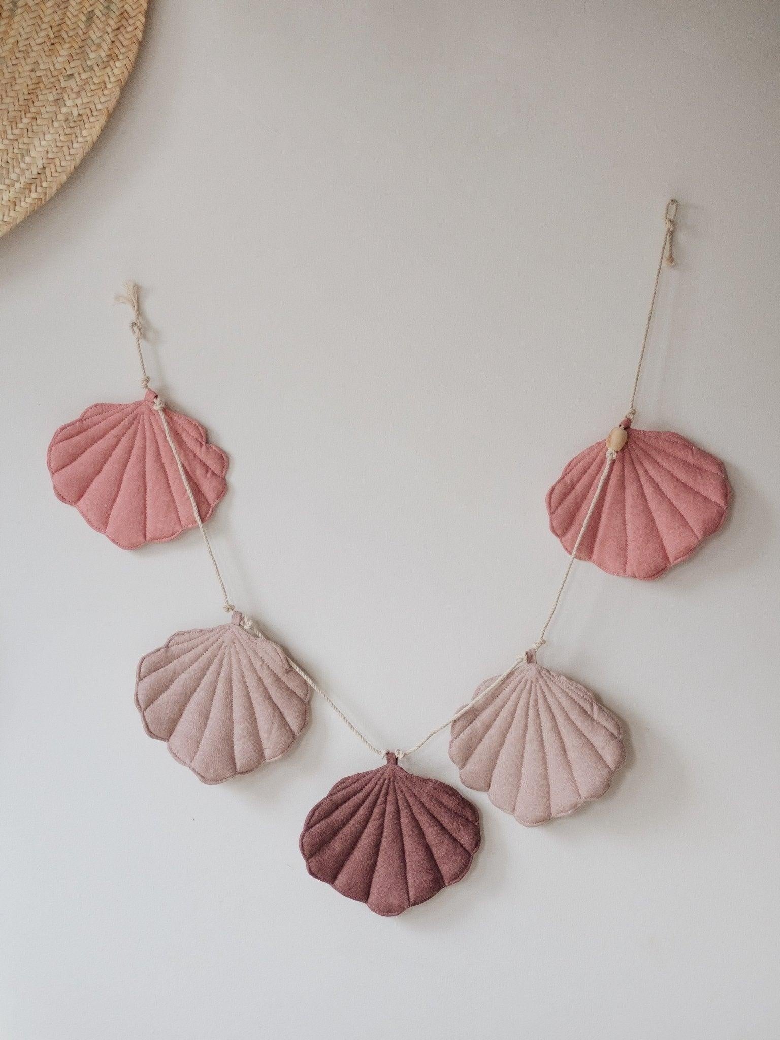 “Pink” Linen Garland with Shells