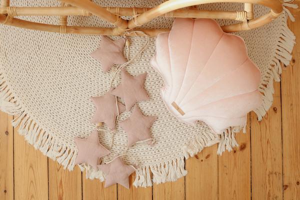 “Pink powder” Linen Garland with Stars