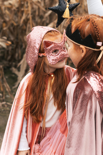 Pink Pailletter Katte Maske