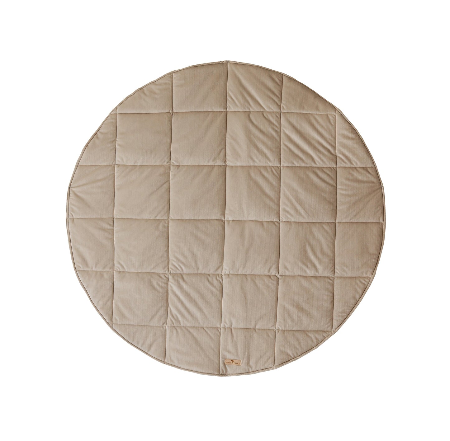 Blød Beige Rund Fløjlsmåtte