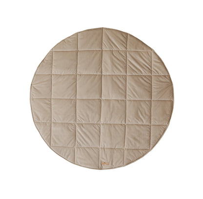 Blød Beige Rund Fløjlsmåtte