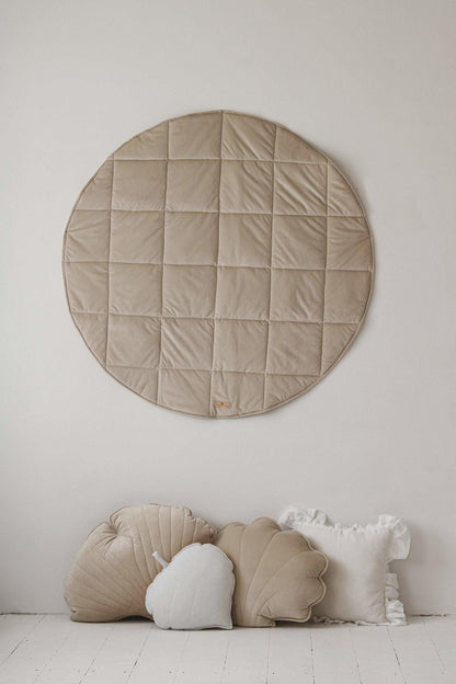 “Soft Beige” Round Velvet Mat