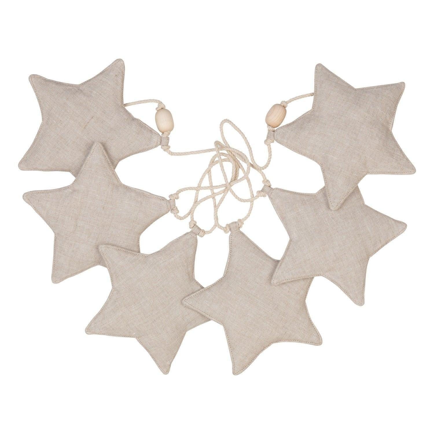 “Star Dust” Linen Garland with Stars