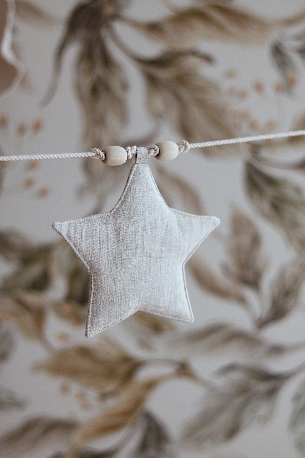 “Star Dust” Linen Garland with Stars