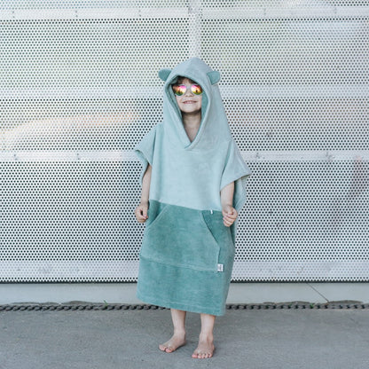 Surfbear Kids Bath Poncho - Green