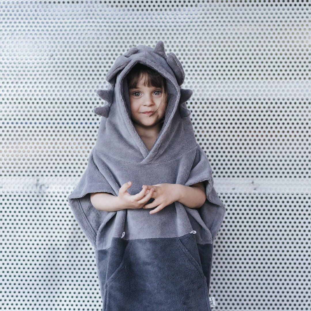 Surfdragon Kids Bath Poncho - Grey