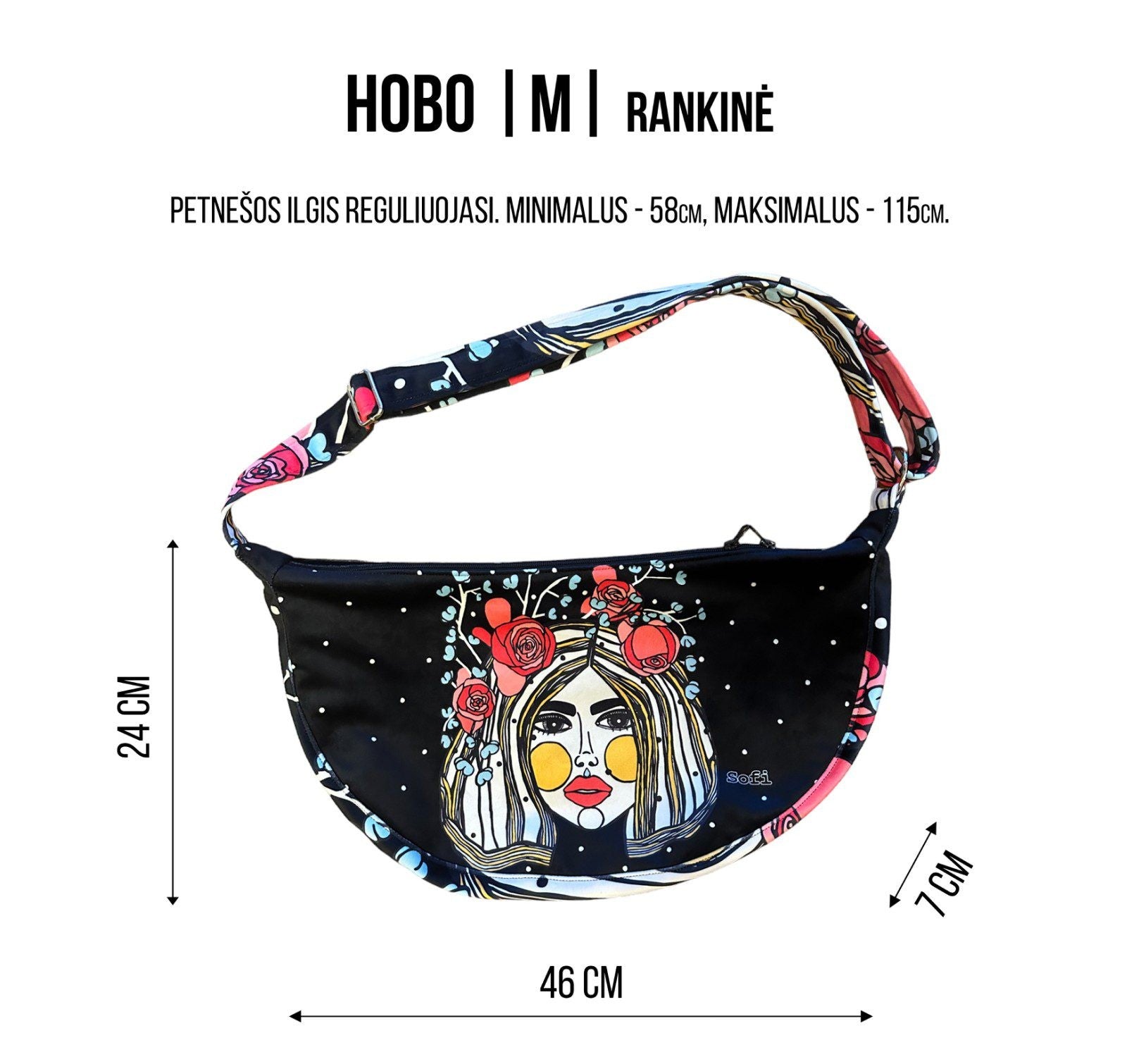 Hobo Bag - Cream and Dots