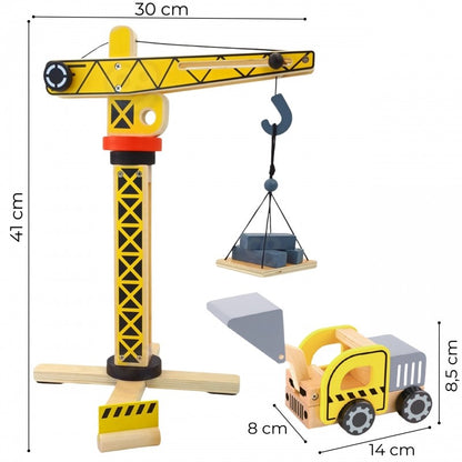 Wooden Construction Site With Vehicles